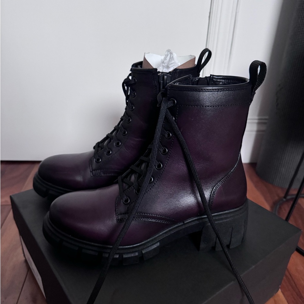 NWT Thursdays Coda Boots - Black Cherry 7.5 - Picture 6 of 7